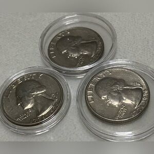 3 Silver Liberty Coins in Protective Cases